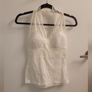 White, lace halter top